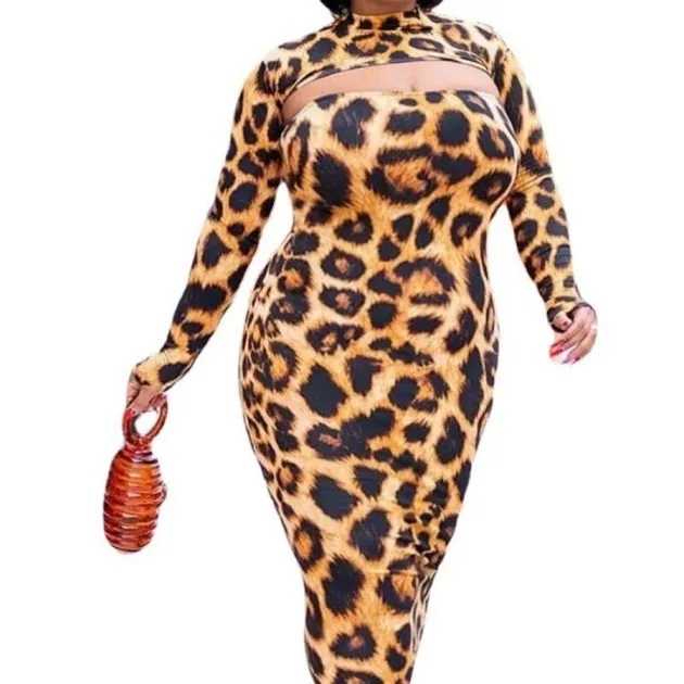 Falda de cadera con estampado de leopardo para mujer