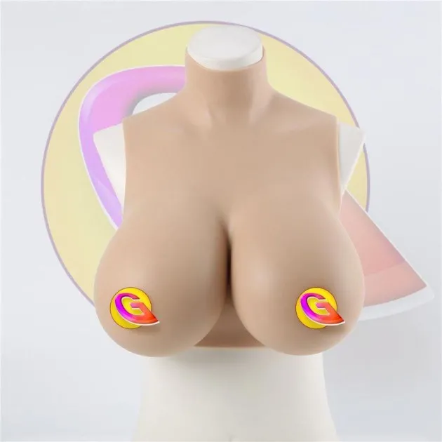 Placas mamarias de silicona Cuello alto corto Relleno de CD Prótesis mamarias de travestismo