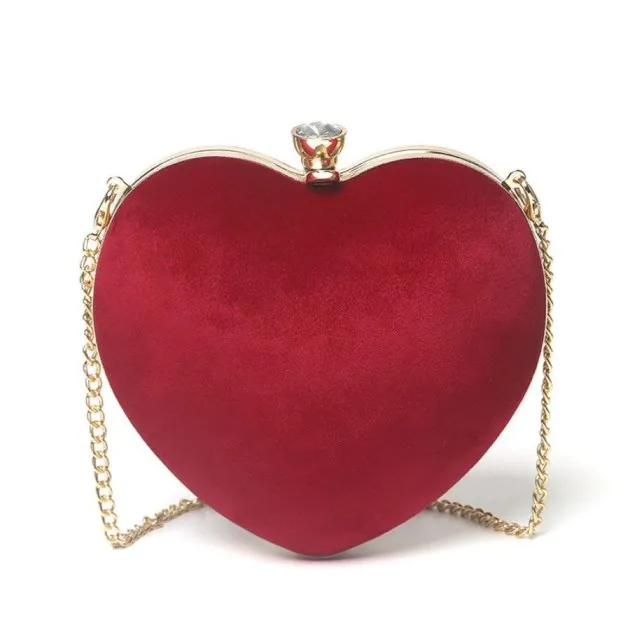 Bolso de mano con cadena en forma de corazón
