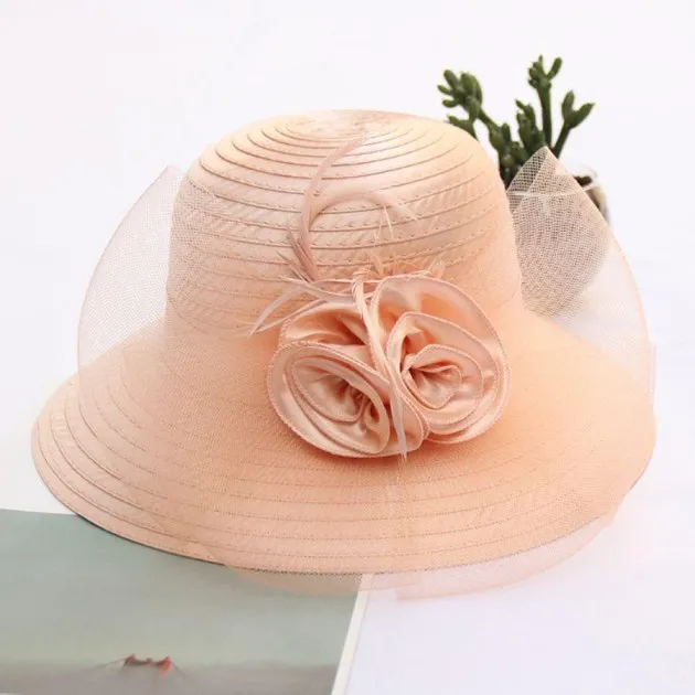Sombrero de regalo de hilo de red de flores, protector solar femenino, visera antiultravioleta, sombrero de tela, sombrero de lavabo