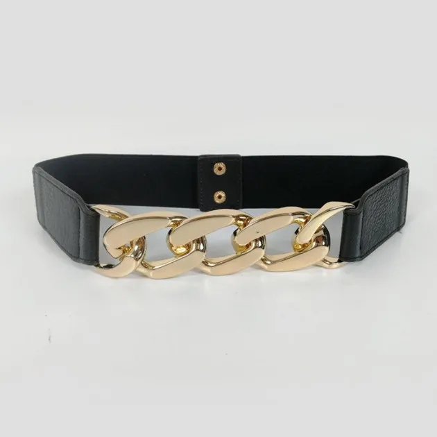 Cinturón elástico Cadena de metal Cintura que combina con todo a la moda
