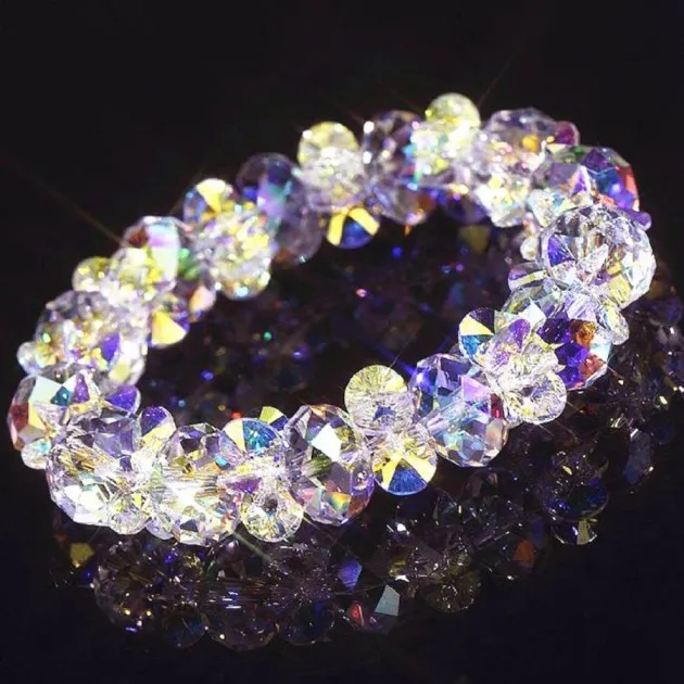 Luxe kleurrijke witte Oostenrijkse kristallen armband