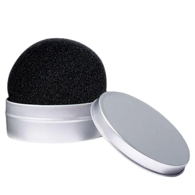Cepillo de maquillaje Esponja conveniente Caja de hierro para fregar para limpiar el polvo restante
