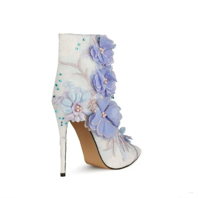 Zapatos blancos de flores de encaje de moda