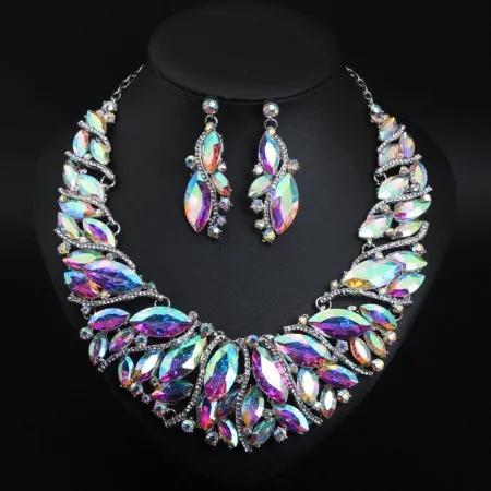 Crystal Necklace Earring Set